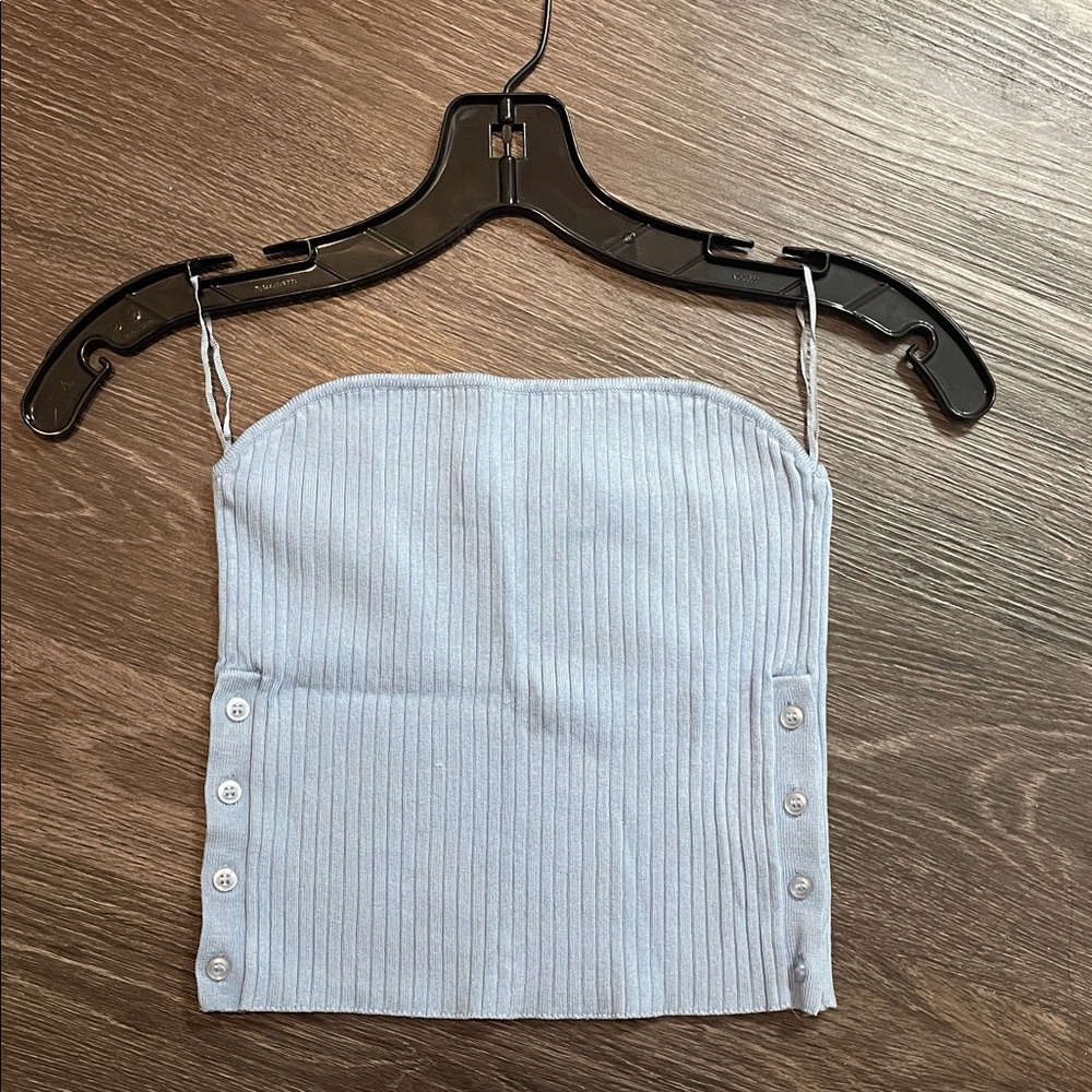 Zara Light Blue Ribbed Camisole